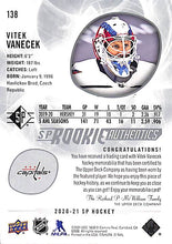 Load image into Gallery viewer, 2020-21 Vitek Vanecek # 138 SP Rookie Authentics