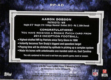 Load image into Gallery viewer, 2013 Aaron Dobson (RC) # RP-AD Topps Inception (69/75)