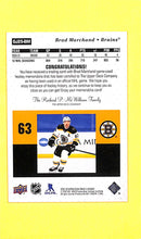 Load image into Gallery viewer, 2021-22 Brad Marchand # GJ25-BM Upper Deck Game Jersey