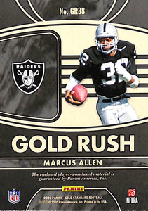 2020 Marcus Allen # GR38 Panini Gold Standard (Gold Rush) (15/49)