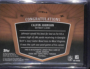 2007 Calvin Johnson #TTR14 Topps Triple Threads (11/27)