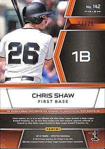 2019 Chris Shaw #142 Panini Spectra Rookie Jersey Autographs (17/25)