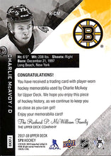 Load image into Gallery viewer, 2017-18 Charlie McAvoy #R-CM SPX Rookie Patch (228/299)