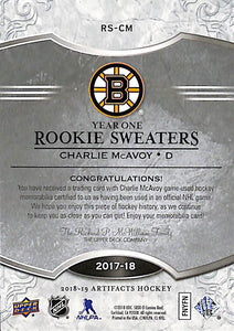 2017-18 Charlie McAvoy # RS-CM Artifacts Rookie Memorabilia