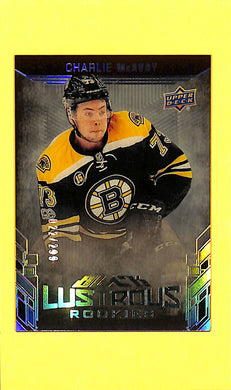 2017-18 Charlie McAvoy # LR-CM Black Lustrous Rookie (022/299)