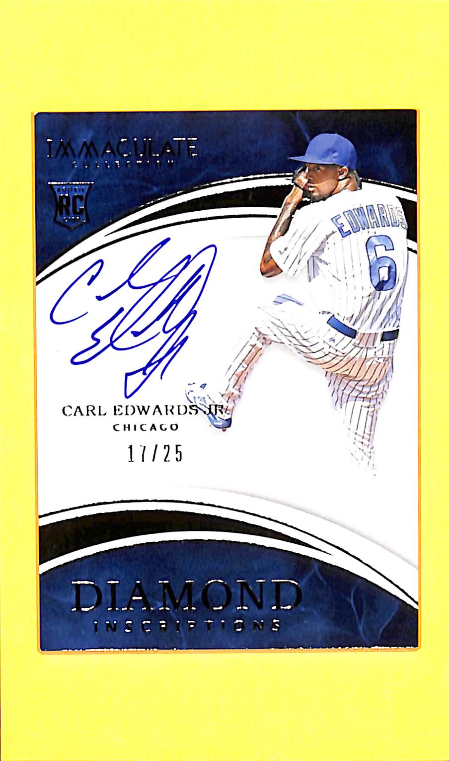 2016 Carl Edwards Jr. (RC) #DI-CE Immaculate Diamond Inscriptions (17/25)