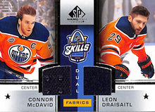 Load image into Gallery viewer, 2020-21 McDavid / Draisaitl # ADS-MD Upper Deck SP game used All Star Fabrics