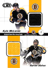 Load image into Gallery viewer, 2001-02 Pacific Heads Up Game Worn Jersey Quads # 2 Boston Bruins