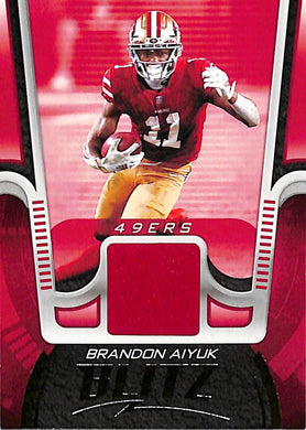 2021 Panini Playbook Blitz Brandon Aiyuk # BTZ-BAI Jersey 49rs