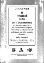 Load image into Gallery viewer, 2016 Tuukka Rask # 55 / 2015-16 OPC Platinum Hocket (1/1) Printing Plate