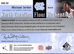 2011-12 Michael Jordan # UNC-MI Norh Carolina Floor Authentics