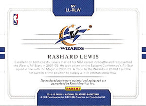 2018-19 Rashard Lewis # LL-RLW National Treasures Lasting Legacies (80/99)