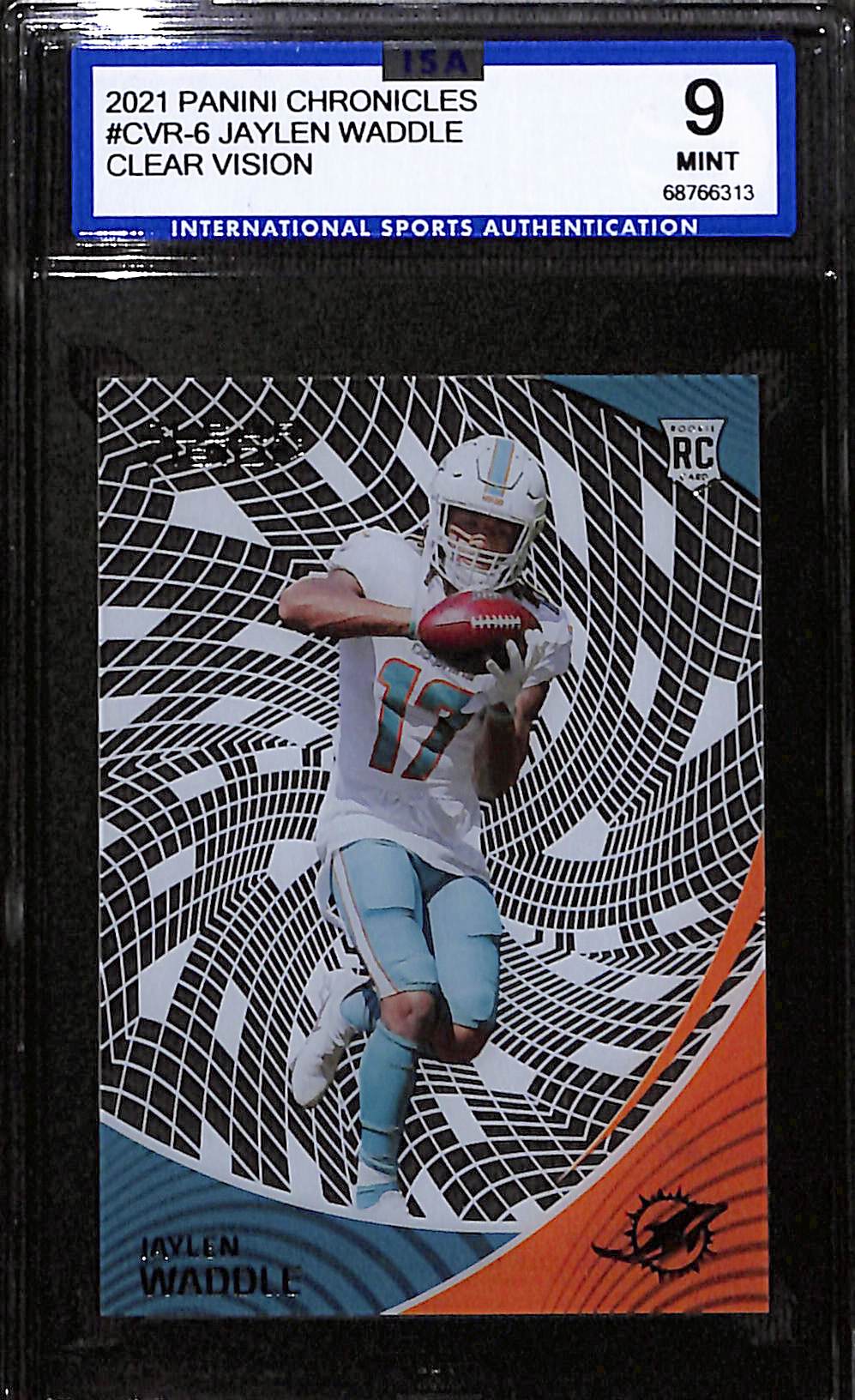 2021 Panini Chronicles Clear Vision Jaylen Waddle # CVR-6 ISA Mint 9