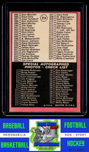 1969 Topps #214 3rd Series Check List: 219-327 / Autographed Photos Check List