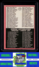 Load image into Gallery viewer, 1969 Topps #214 3rd Series Check List: 219-327 / Autographed Check List