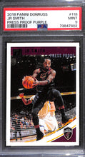 Load image into Gallery viewer, 2018 JR Smith Panini Donruss Press Proof Purple # 118 PSA 9