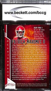 2019 Patrick Mahomes Sage Aspire Red # ASPPM1