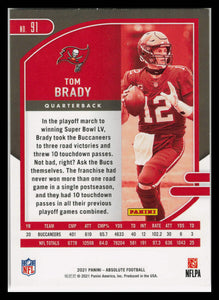 2021 Panini Absolute #91 Tom Brady Green Foil Retail NM