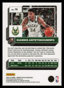 2022 Panini Donruss Optic #75 Giannis Antetokounmpo NM