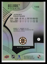 Load image into Gallery viewer, 2021-2022 Upper Deck Allure #146 Jeremy Swayman RC Black Rainbow Boston Bruins