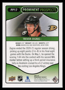 2021-22 Upper Deck Parkhurst Prominent Prospects Trevor Zegras #PP17 Rookie RC