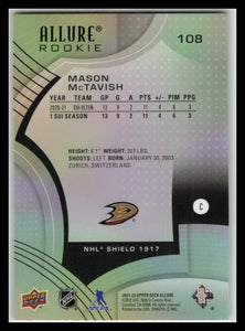 2021-22 Upper Deck NHL Allure Mason McTavish Rookie - Ducks