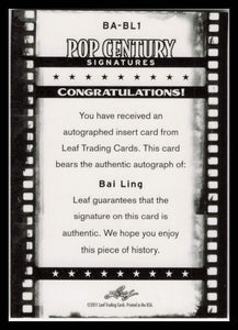 2011 Leaf Pop Century Signatures #BA-BL1 Bai Ling AUTO