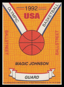 1992 Ballstreet Magic Johnson Insert PROMO Card - USA Olympic Card