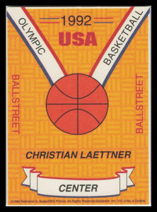 1992 Ballstreet Christian Laettner Insert PROMO Card - USA Olympic Card