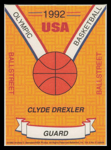 1992 Ballstreet Clyde Drexler Insert PROMO Card - USA Olympic Card