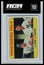 Load image into Gallery viewer, 2018 Topps Heritage Pinstriped Pals 183 Aaron Judge Gary Sanchez Yankees card