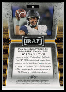 2020 Leaf Draft Red Rookie - Jordan Love (#11) Green Bay Packers