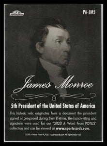 2020 James Monroe Historic Relic # PA-JM5 Presidential Archive