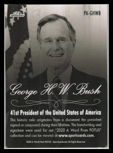 2020 George H. W. Bush Historic Relic # PA-GHWB Presidential Archive