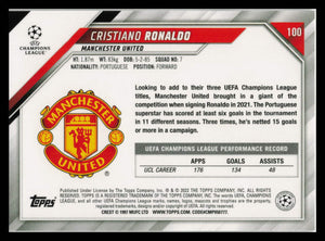 2021-22 Topps UEFA Champions League Cristiano Ronaldo #100 Manchester United MT