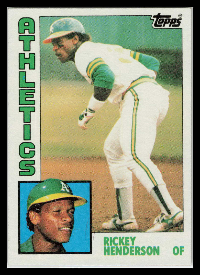 1984 Topps Rickey Henderson Baseball Card #230 Oakland Athletics