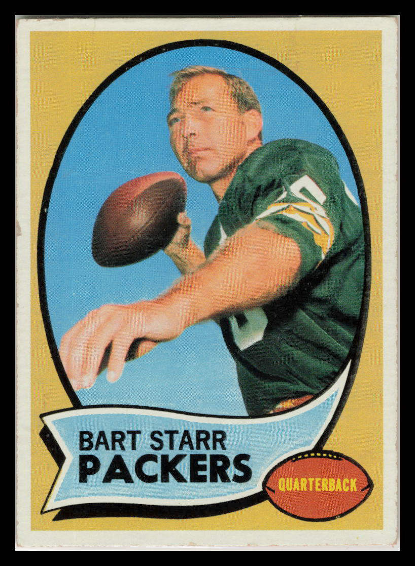 1970 Topps Bart Starr Football #30 Green Bay Packers HOF VG No Creases