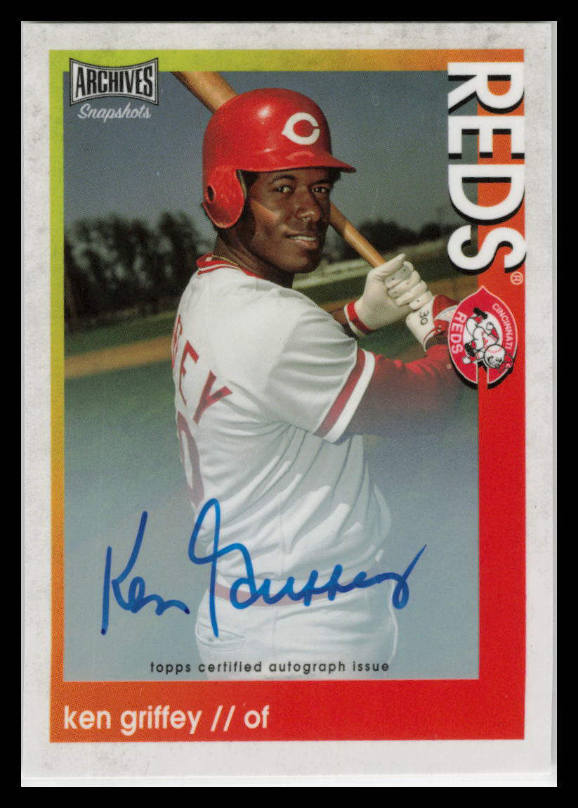 2022 Topps Archives Snapshots Ken Griffey Auto Card #6 Reds