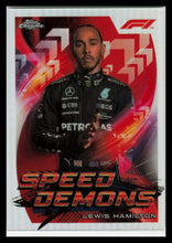 Load image into Gallery viewer, Lewis Hamilton 2022 Topps Chrome Formula 1 Speed Demons Refractor #SD-LH