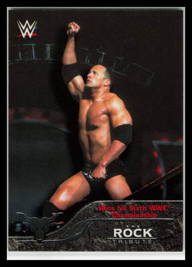 2016 Topps WWE The Rock Tribute The Rock Wins 6th WWE Title Wrestling Card #17