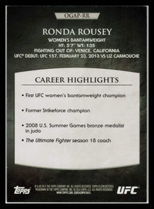 2014 Ronda Rousey Topps UFC Champions Octagon Greats card #OGAP-RR