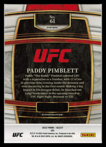 Paddy Pimblett 2022 Panini Select UFC Concourse Blue Prizm Rookie #61