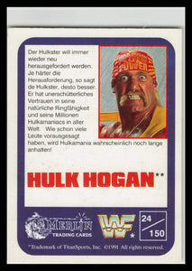 1991 Merlin WWE WWF Trading Card Hulk Hogan Wrestling #24 Italian Version