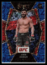 Load image into Gallery viewer, 2022 Panini Select UFC RC Amir Albazi Premier Level Blue Disco Prizm Rookie 33/49