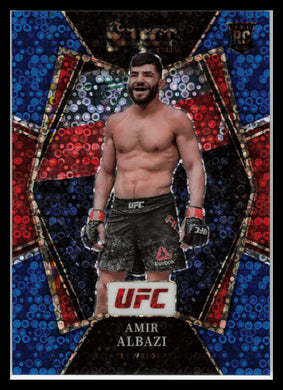 2022 Panini Select UFC RC Amir Albazi Premier Level Blue Disco Prizm Rookie 33/49