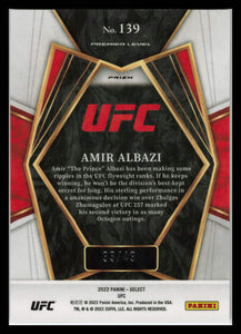 2022 Panini Select UFC RC Amir Albazi Premier Level Blue Disco Prizm Rookie 33/49