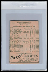 WILLIE BEECHER 1910 T220 MECCA Cigarettes Champion Athlete Prize Fighter Series