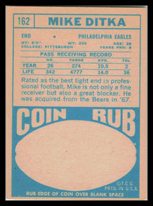 1968 Topps Football #162 Mike Ditka Philadelphia Eagles HOF