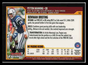 2000 Bowman Chrome Peyton Manning #112 Indianapolis Colts