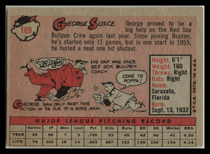 1958 Topps George Susce #189 - Boston Red Sox - Vintage